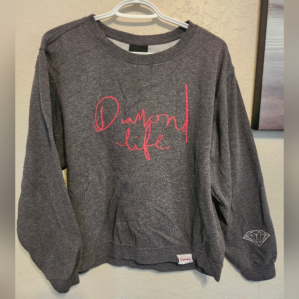 DIAMOND SUPPLY Co Gray Sweatshirt